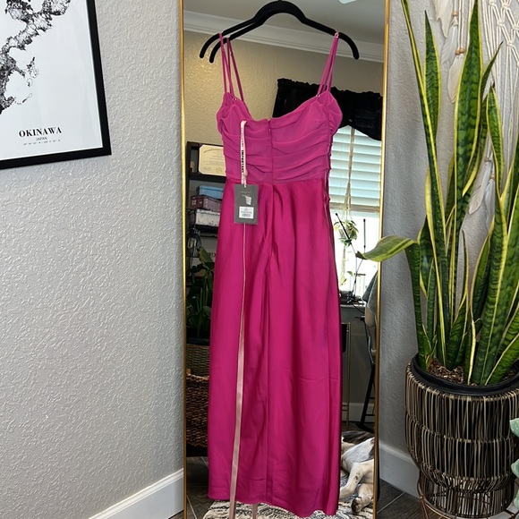 House of CB 'Teia' Hot Pink Draped Corset Midi Dress NWOT - Picture 8 of 11